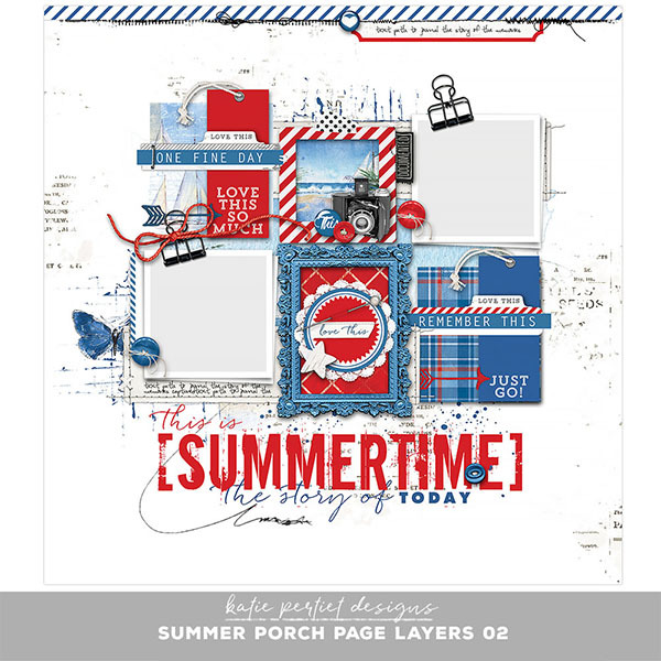 Summer Porch Page Layers 02 Digital Art - Digital Scrapbooking Kits