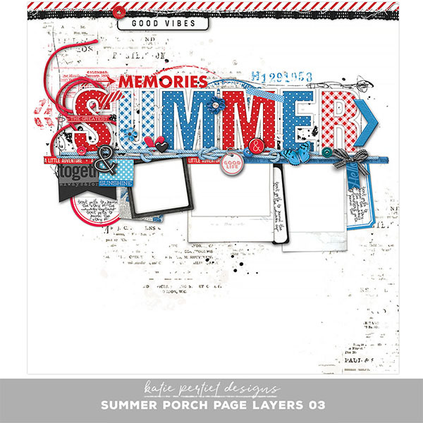 Summer Porch Page Layers 03 Digital Art - Digital Scrapbooking Kits