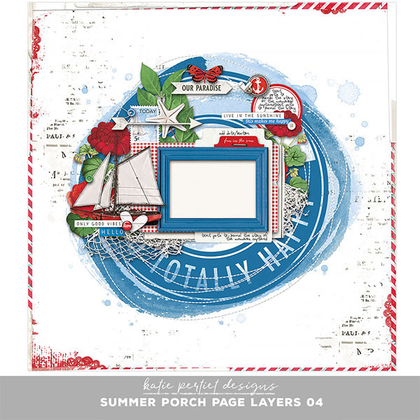 Summer Porch Page Layers 04 Digital Art - Digital Scrapbooking Kits