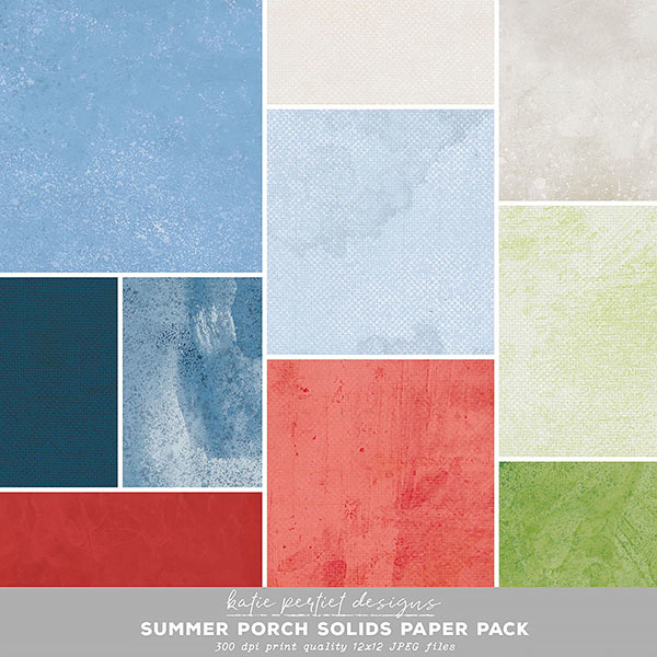 Summer Porch Solids Paper Pack Digital Art - Digital Scrapbooking Kits