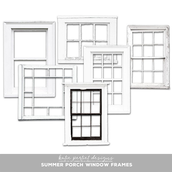 Summer Porch Window Frames Digital Art - Digital Scrapbooking Kits