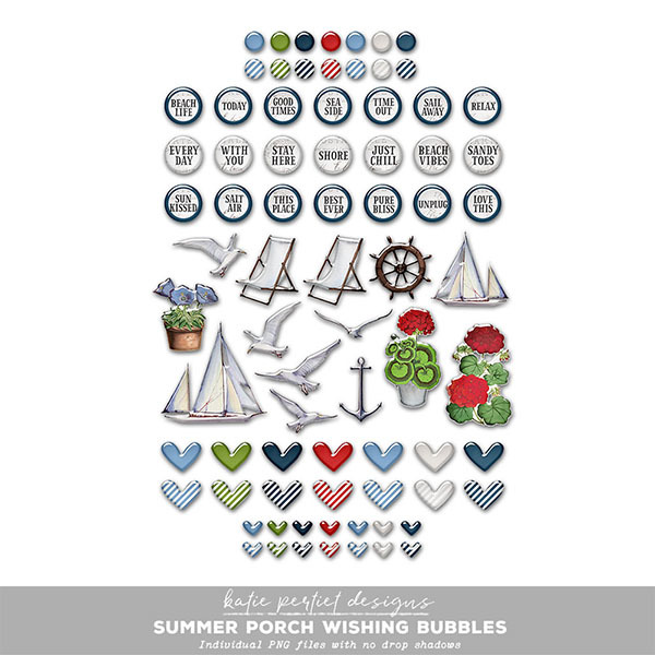Summer Porch Wishing Bubbles Digital Art - Digital Scrapbooking Kits