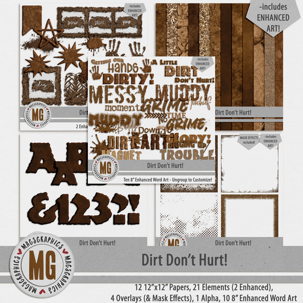 Dirt Don't Hurt Digital Art - Digital Scrapbooking Kits