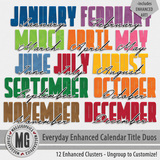 Everyday Enhanced Calendar Title Duos