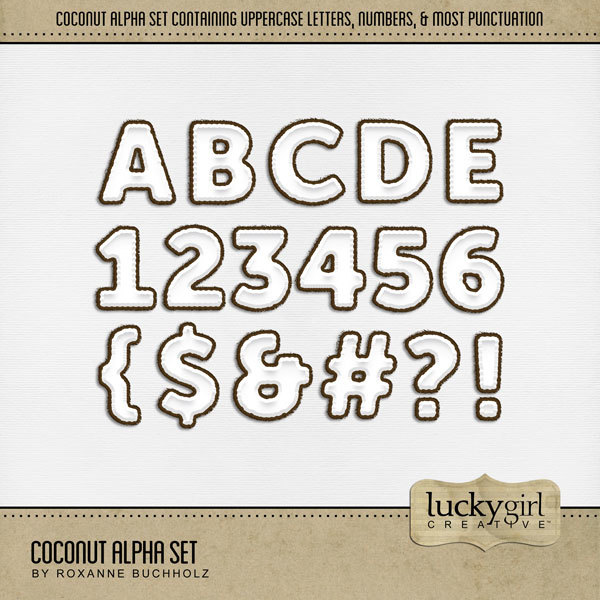Coconut Alpha Set Digital Art - Digital Scrapbooking Kits
