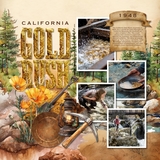 Gold Rush Watercolor Elements