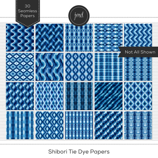 Shibori Tie Dye Papers Digital Art - Digital Scrapbooking Kits