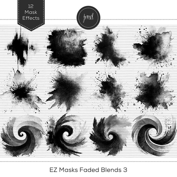 EZ Masks Faded Blends 3 Digital Art - Digital Scrapbooking Kits