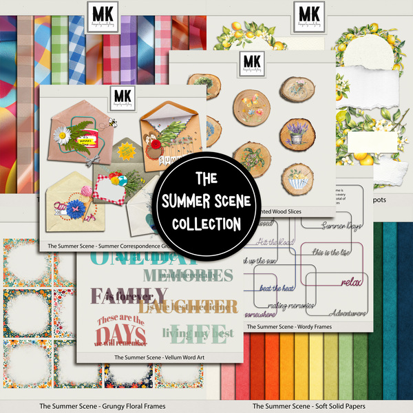 The Summer Scene COLLECTION Digital Art - Digital Scrapbooking Kits