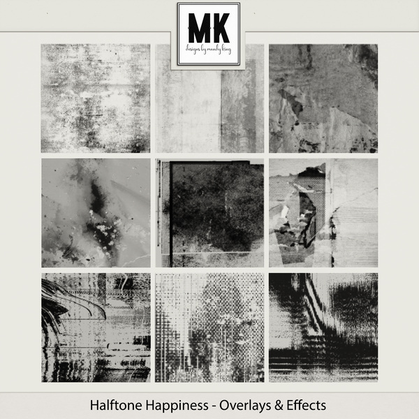 Halftone Happiness Overlays & Effects Digital Art - Digital Scrapbooking Kits