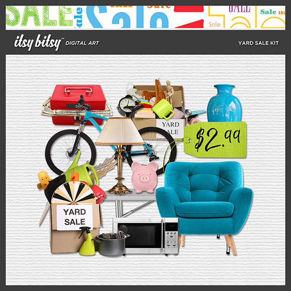 Yard Sale Kit Digital Art - Digital Scrapbooking Kits