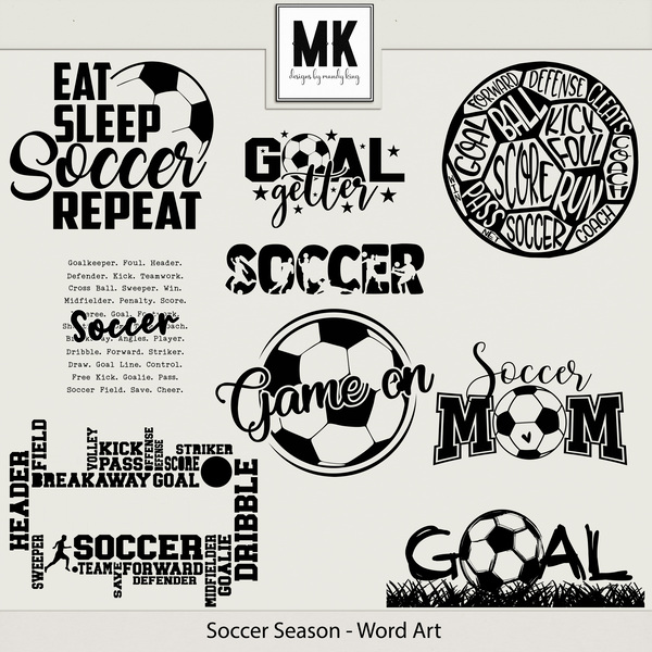 Soccer Season - Word Art Digital Art - Digital Scrapbooking Kits