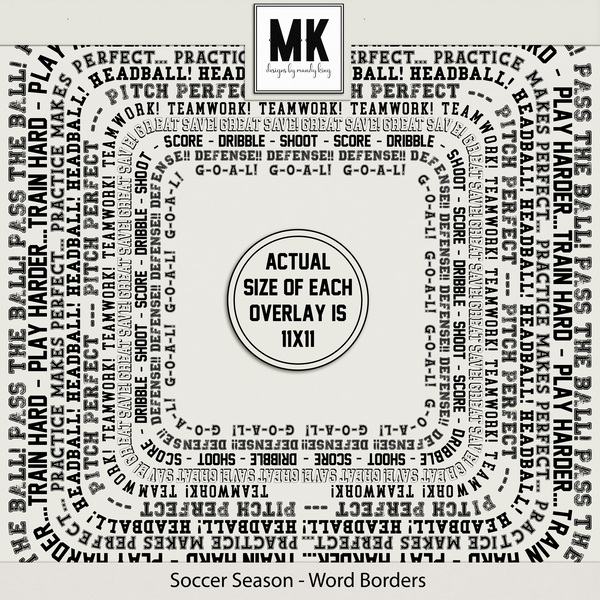 Soccer Season - Word Borders Digital Art - Digital Scrapbooking Kits