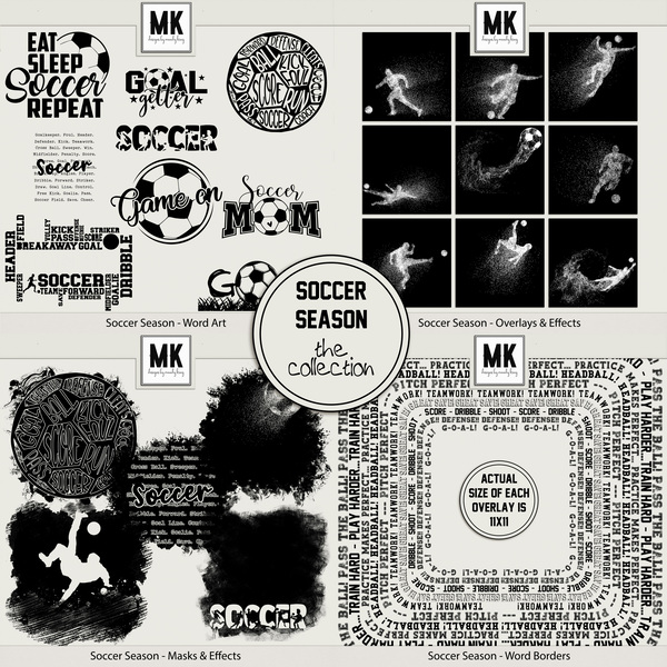 Soccer Season - The Collection Digital Art - Digital Scrapbooking Kits