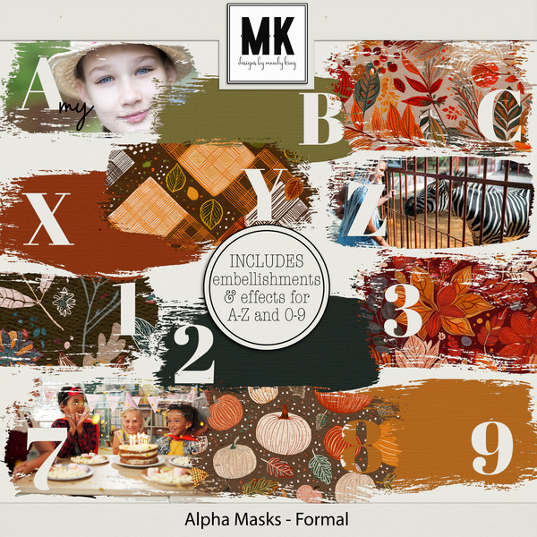 Alphamasks - Formal Digital Art - Digital Scrapbooking Kits