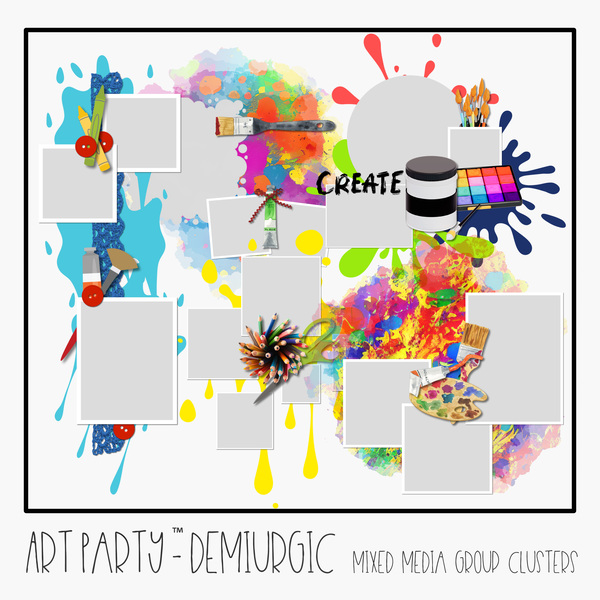 Demiurgic - Mixed Media Group Clusters Digital Art - Digital Scrapbooking Kits