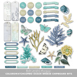 Color Swatch Combo Ocean Breeze Chipboard Bits