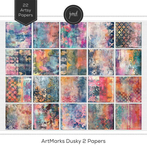 ArtMarks Dusky 2 Papers Digital Art - Digital Scrapbooking Kits