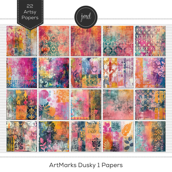 ArtMarks Dusky 1 Papers Digital Art - Digital Scrapbooking Kits