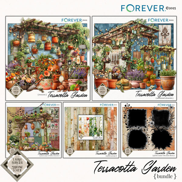 Terracotta Garden Big Bundle Digital Art - Digital Scrapbooking Kits