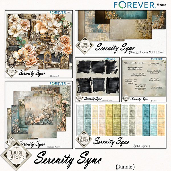 Serenity Sync Bundle Digital Art - Digital Scrapbooking Kits