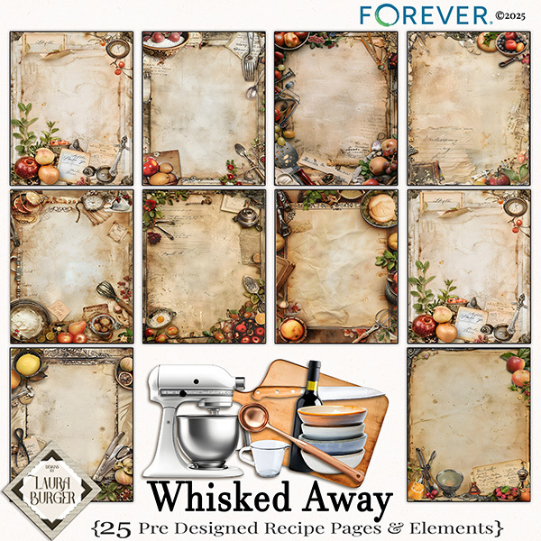 Whisked Away Scrap Kit Digital Art - Digital Scrapbooking Kits