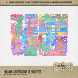 Hawaii Watercolor Silhouettes