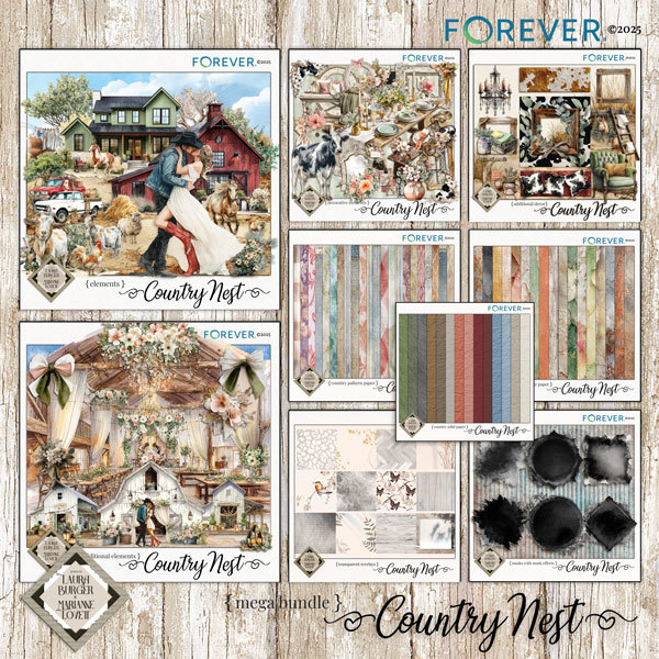 Country Nest Mega Big Bundle Digital Art - Digital Scrapbooking Kits