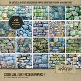 Stone Wall Watercolor Papers Bundle
