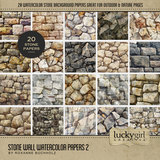 Stone Wall Watercolor Papers Bundle