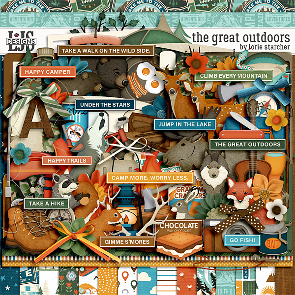 The Great Outdoors Digital Art - Digital Scrapbooking Kits