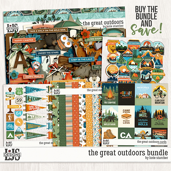 The Great Outdoors Bundle Digital Art - Digital Scrapbooking Kits