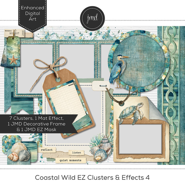 Coastal Wild EZ Clusters & Effects 4 Digital Art - Digital Scrapbooking Kits