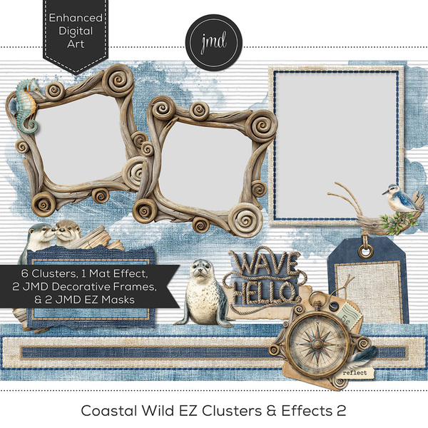 Coastal Wild EZ Clusters & Effects 2 Digital Art - Digital Scrapbooking Kits