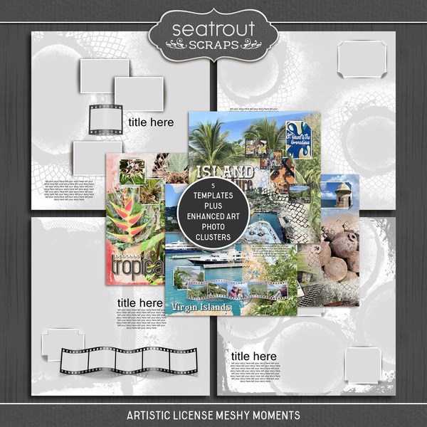 Artistic License Meshy Moments Digital Art - Digital Scrapbooking Kits