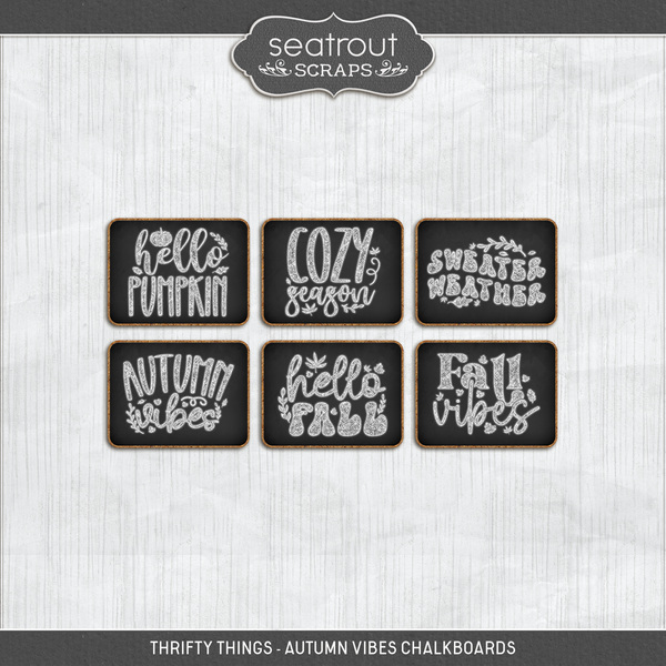 Thrifty Things - Autumn Vibes Chalkboards Digital Art - Digital Scrapbooking Kits