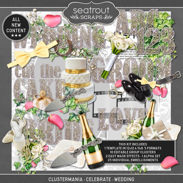 ClusterMania - Celebrate - Wedding Digital Art - Digital Scrapbooking Kits