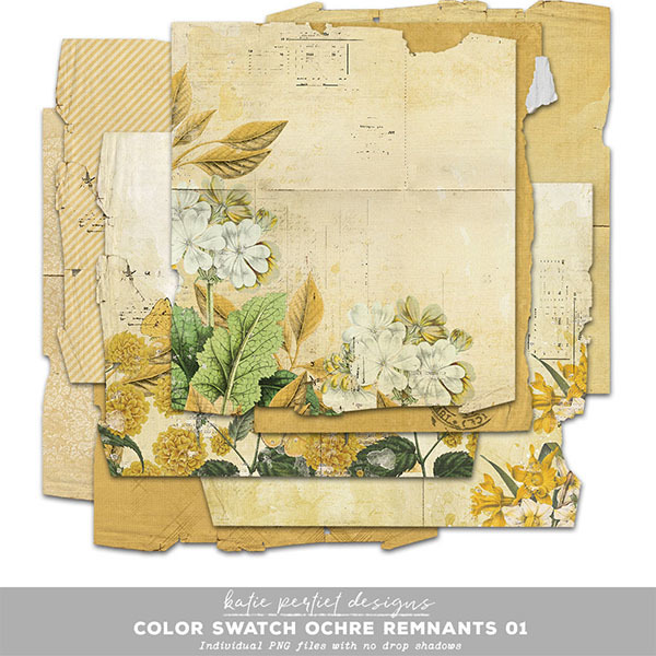 Color Swatch Ochre Remnants 01 Digital Art - Digital Scrapbooking Kits