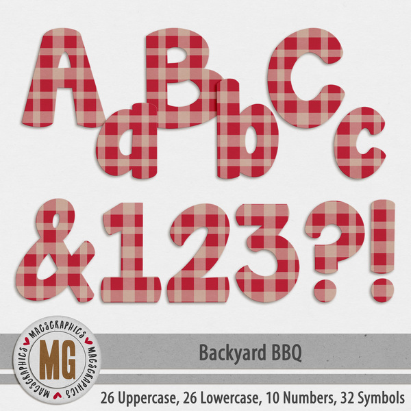 Backyard BBQ Alpha Digital Art - Digital Scrapbooking Kits