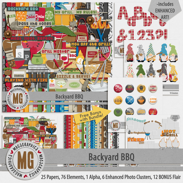 Backyard BBQ Bundle Digital Art - Digital Scrapbooking Kits