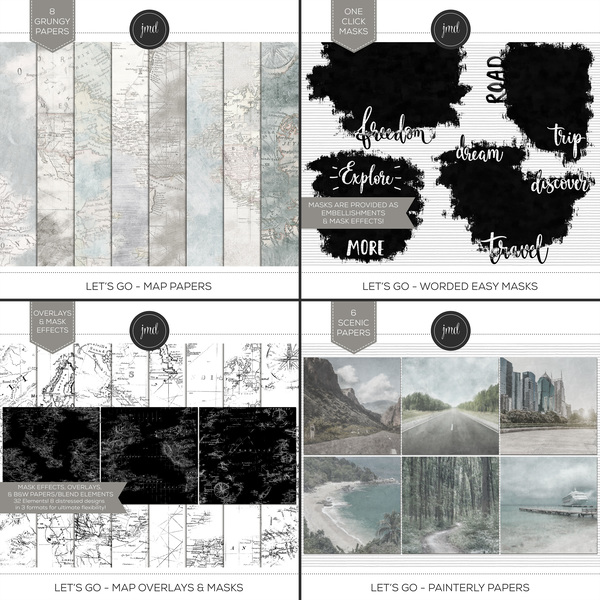 Let's Go - Travel Bundle Digital Art - Digital Scrapbooking Kits