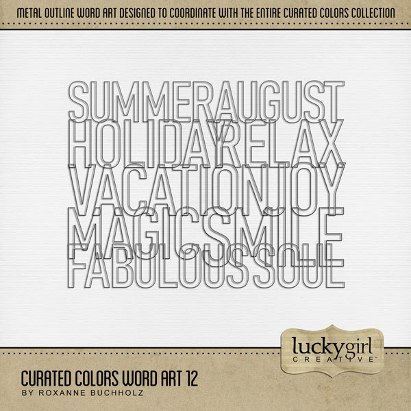 Curated Colors Word Art 12 Digital Art - Digital Scrapbooking Kits