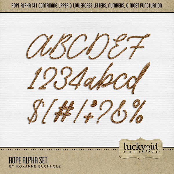 Rope Alpha Set Digital Art - Digital Scrapbooking Kits