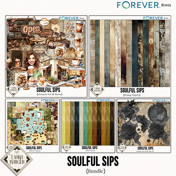 Soulful Sips Bundle Digital Art - Digital Scrapbooking Kits