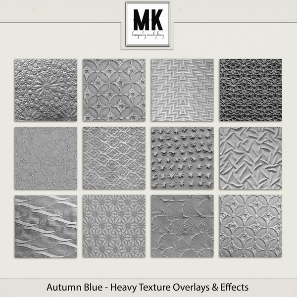 Autumn Blue - Heavy Texture Overlays & Effects Digital Art - Digital Scrapbooking Kits