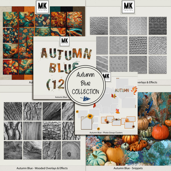 Autumn Blue - COLLECTION Digital Art - Digital Scrapbooking Kits