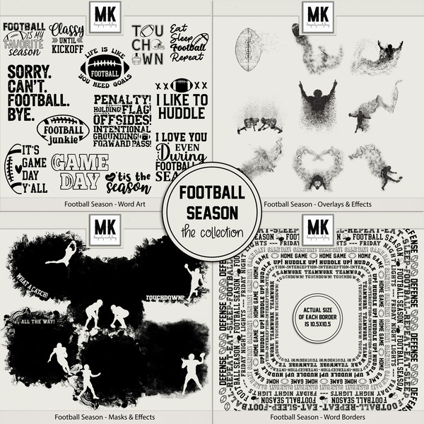 Football Season - The Collection Digital Art - Digital Scrapbooking Kits