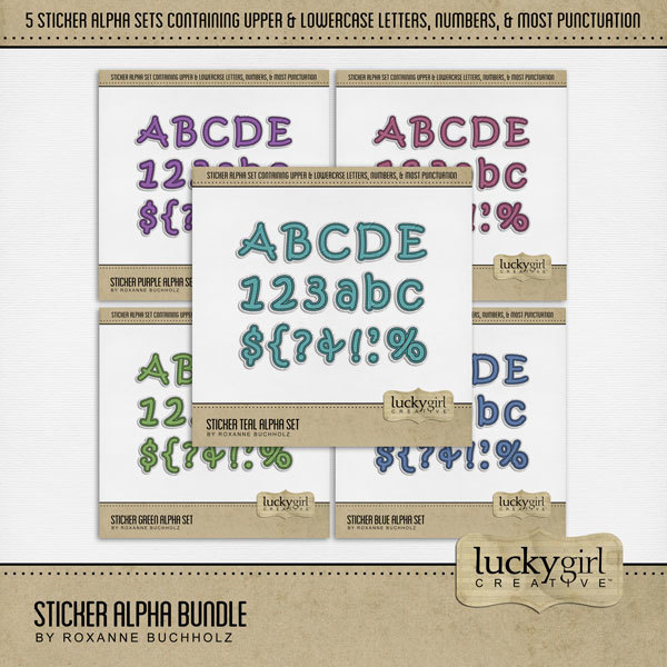Sticker Alpha Bundle Digital Art - Digital Scrapbooking Kits