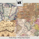 Thrifty Things - Vintage Map Snippets