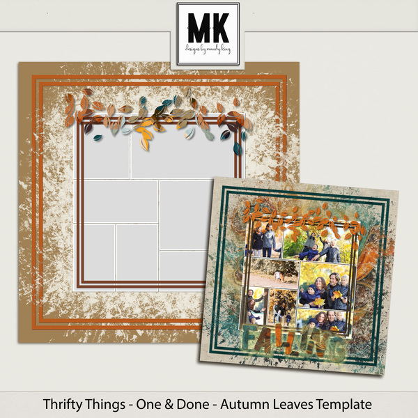 Thrifty Things - One & Done - Autumn Leaves Template Digital Art - Digital Scrapbooking Kits
